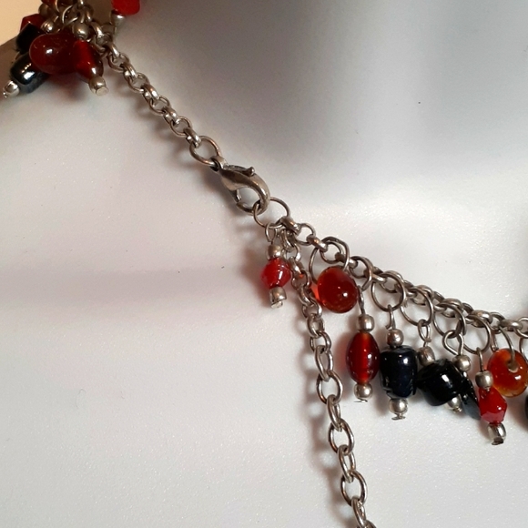 Vintage Red and Black Choker Necklace - Picture 6 of 7